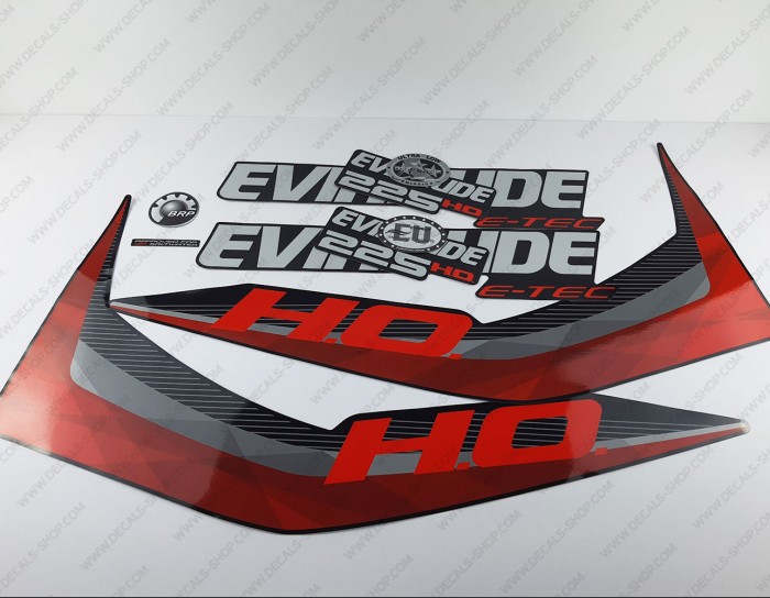 Evinrude 225HP E-tec HO 2011-2014 Graphite Cowl Outboard Decal Kit